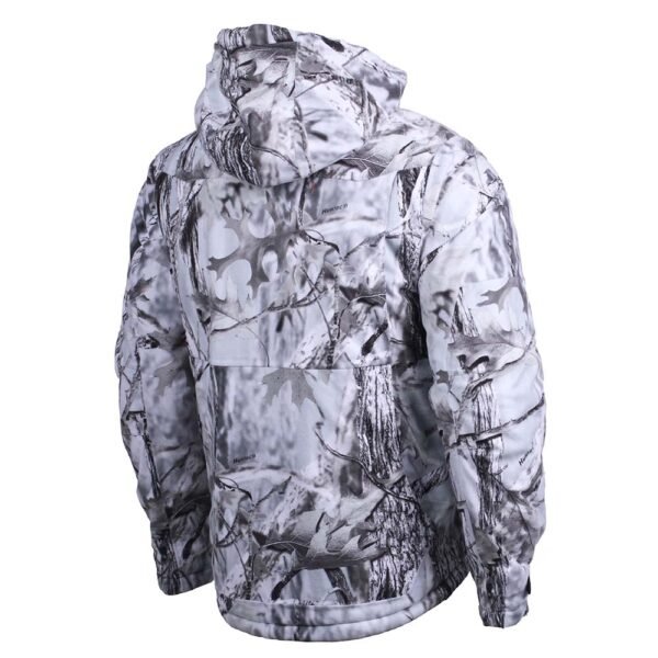 back side of Men's Hunting Jacket with waterproof taping and padding