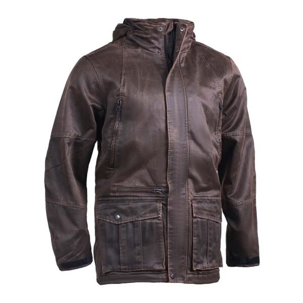 front side of Men's Hunting Jacket with Aging Washing