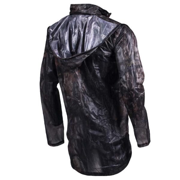 back side of Men's Hunting Raincoat with waterproof taping